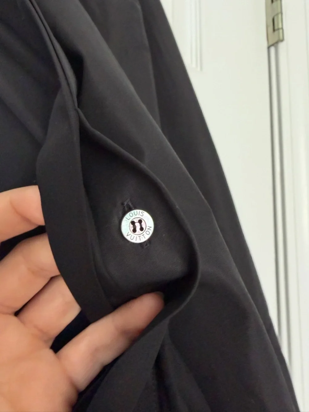LV Louis Vuitton Size 36 • Black Knee Length Designer Skirt.